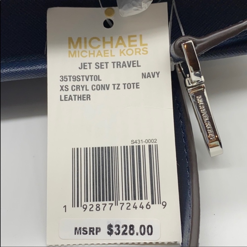MICHAEL KORS EXTRA-SMALL TOP-ZIP TOTE NAVY - Picture 5 of 16